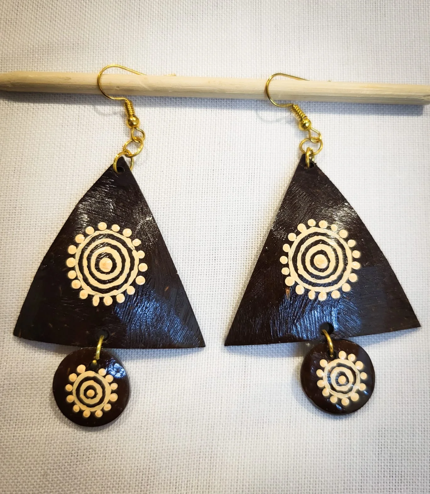 Sun Circle Triangle Earrings – 1 of 1